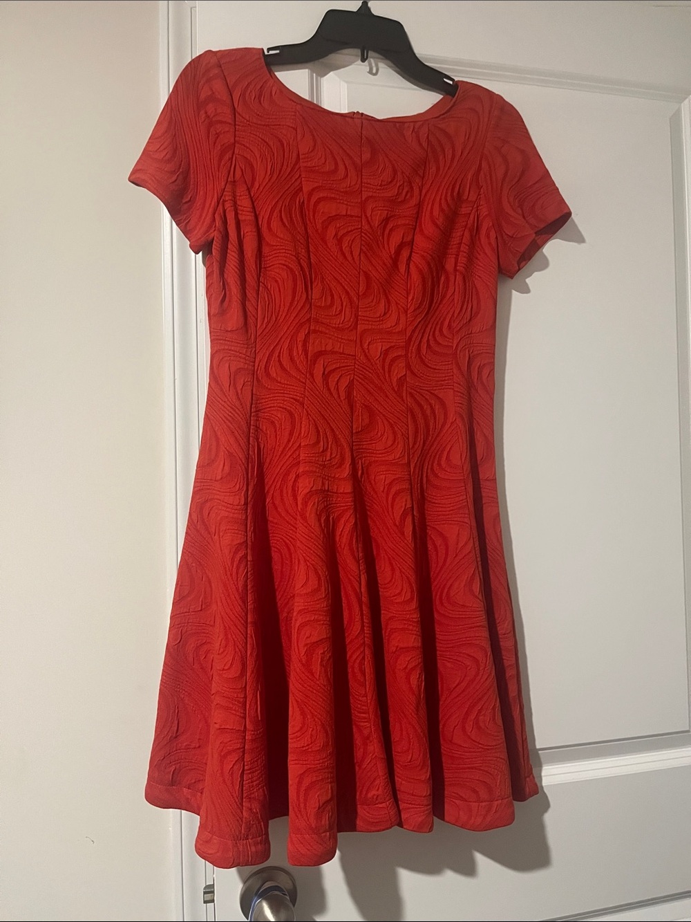 Danny & Nicole Red Short-Sleeve Fit-and-Flare Dress